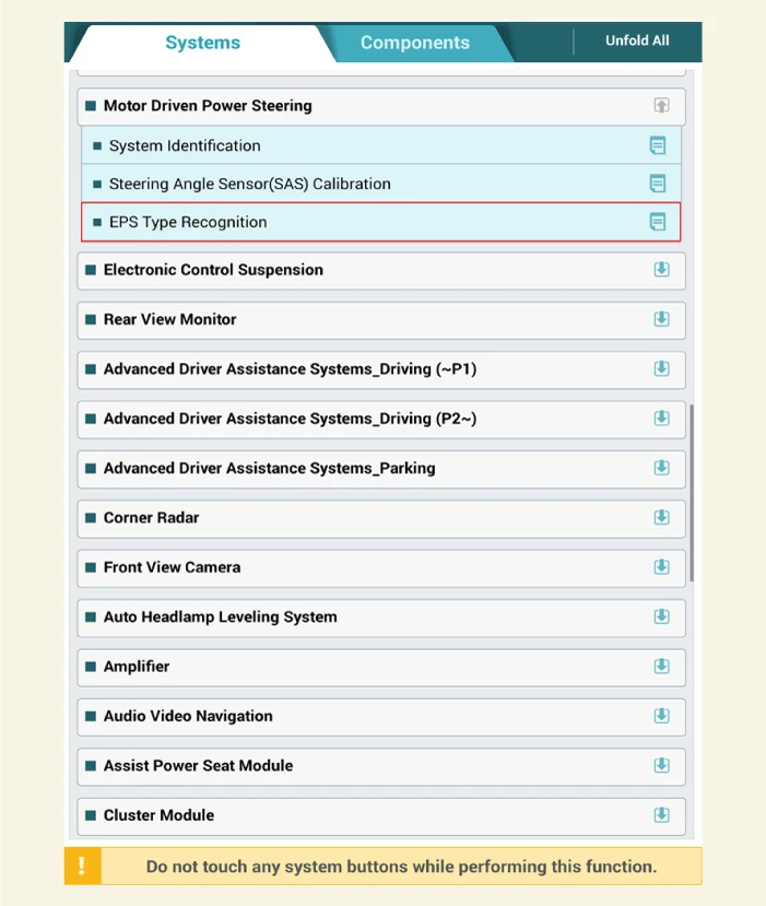 Kia EV6. Adjustment