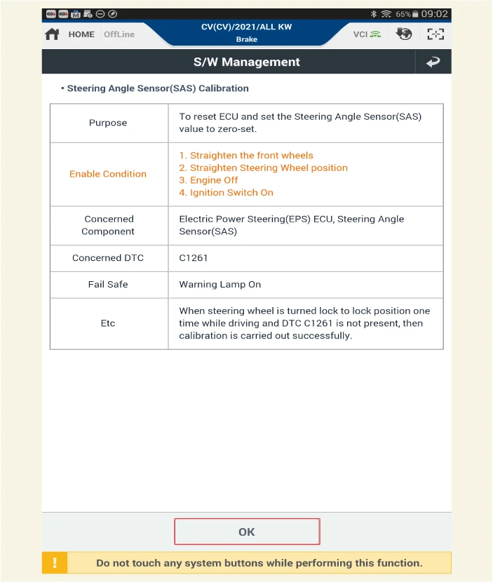 Kia EV6. Adjustment