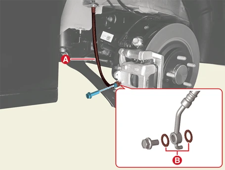 Kia EV6. Brake line