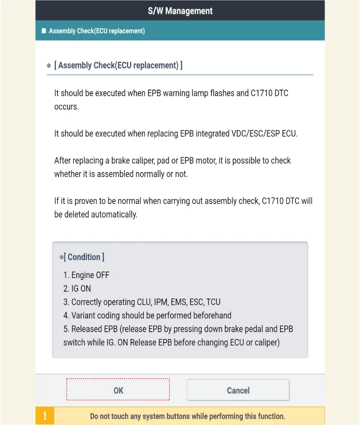 Kia EV6. Electronic Parking Brake (EPB)