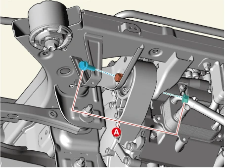 Kia EV6. Front Motor and Reduction gear Mounting