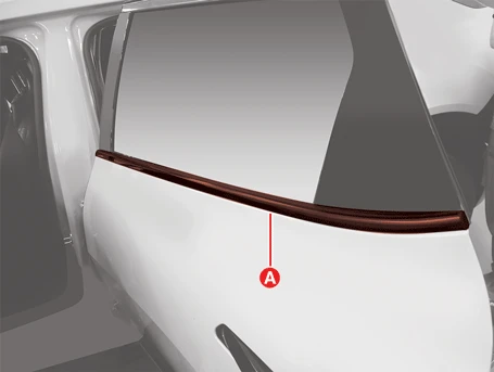 Kia EV6. Rear Door Frame Garnish and Molding