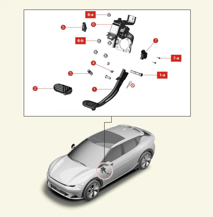 Kia EV6. Stop lamp switch